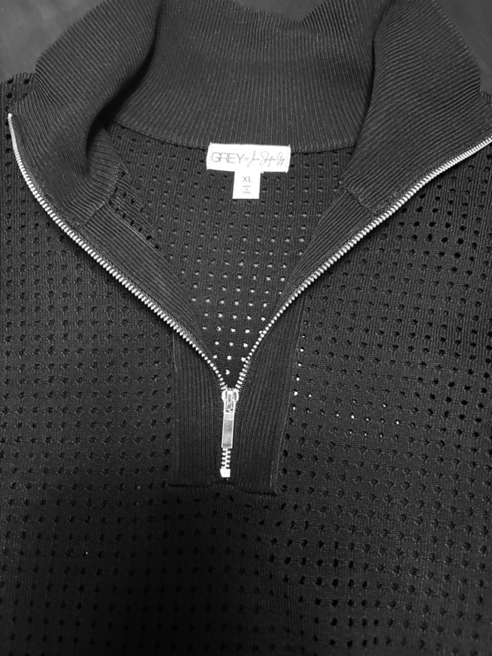 Women’s Black Half-Zip Knit Sweater